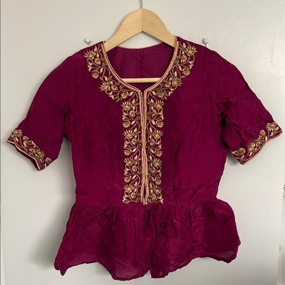 Indian/ Pakistani Magenta and peach women’s size s lehenga, traditional dress - Picture 2 of 16